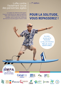 Affiche de l'appel à projets du GIE IMPA «Prévenir et lutter contre l’isolement social des personnes retraitées»